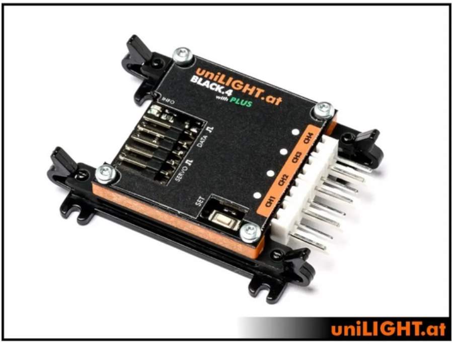 uniLIGHT 4-Kanal, BLACK.4+, 4-Kanal LED Streuerung, 50x35x6mm, 8g, 8A